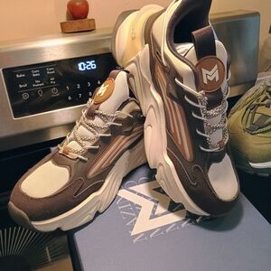Mazino Brand Men's Sneakers - Brown and Cream